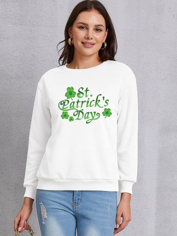 ST. PATRICK'S DAY Round Neck Dropped Shoulder Sweatshirt | Trendsi