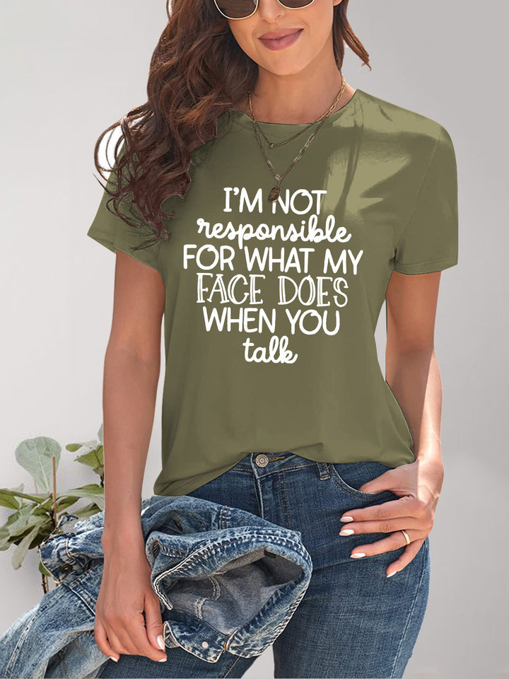 Letter Graphic Round Neck Short Sleeve T-Shirt | Trendsi