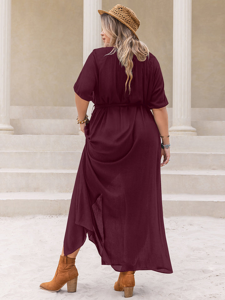 Plus Size Round Neck Half Sleeve Dress | Trendsi