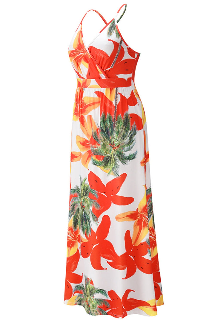 Crisscross Printed Surplice Cami Dress | Trendsi