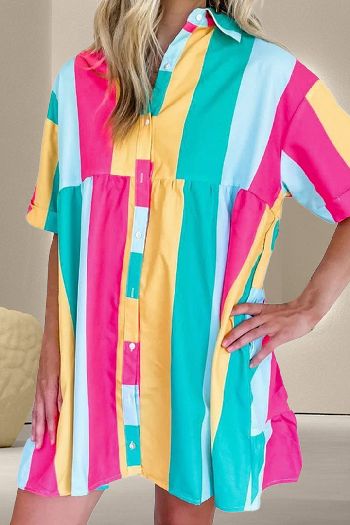 Color Block Half Sleeve Mini Dress | Trendsi