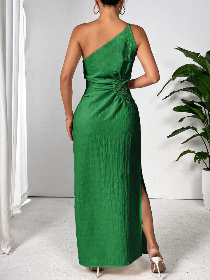 Slit One Shoulder Sleeveless Maxi Dress | Trendsi