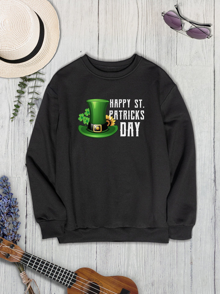 HAPPY ST. PATRICKS DAY Dropped Shoulder Sweatshirt | Trendsi