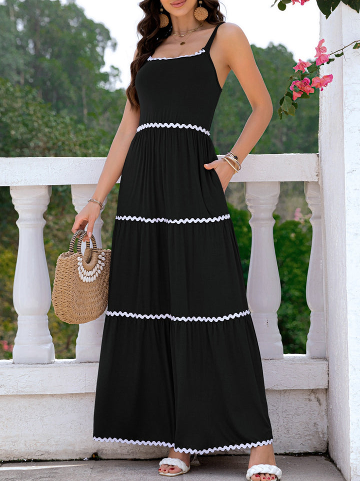 Tiered Square Neck Maxi Cami Dress | Trendsi