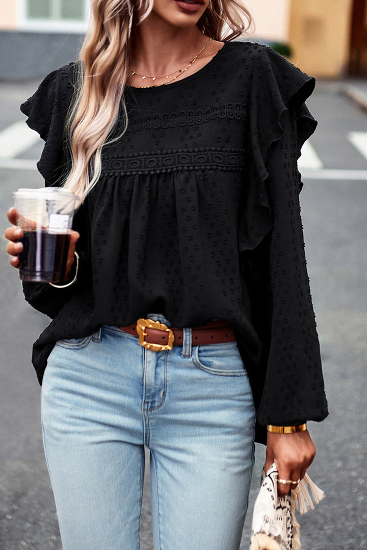 Round Neck Ruffled Blouse | Trendsi