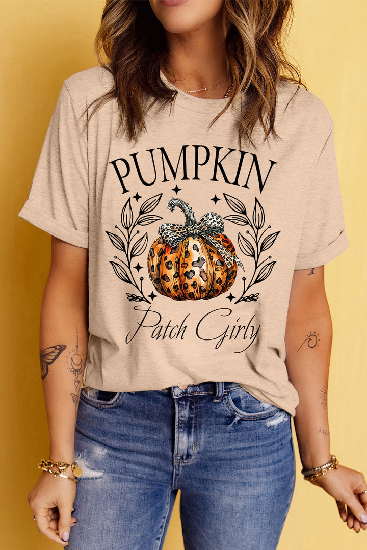 Pumpkin Graphic Round Neck Short Sleeve T-Shirt | Trendsi