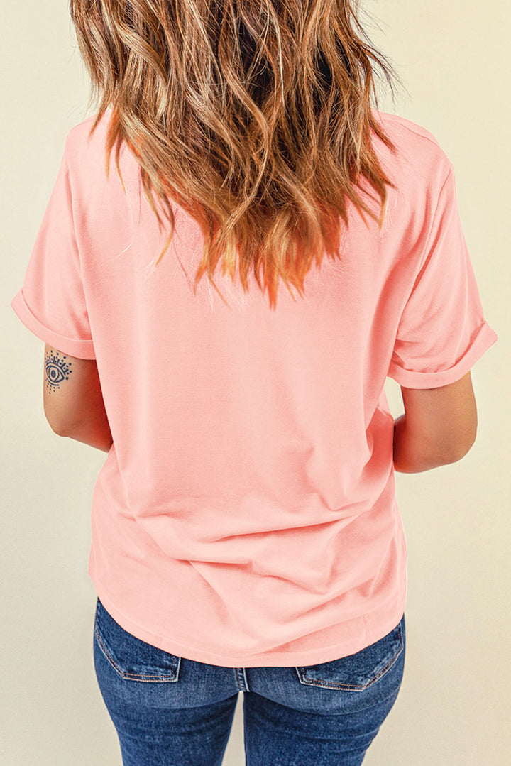 FOREVER CHASING SUNSETS Round Neck T-Shirt | Trendsi