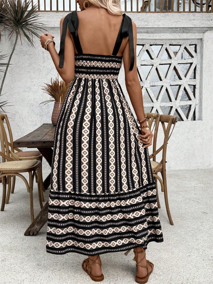 Printed Square Neck Maxi Cami Dress | Trendsi