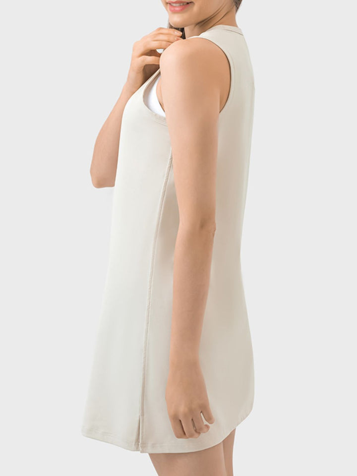 Round Neck Sleeveless Active Dress | Trendsi