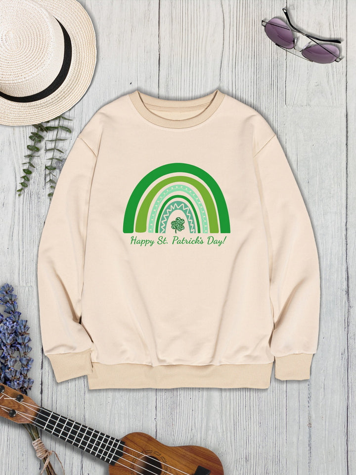 HAPPY ST. PATRICK'S DAY Round Neck Sweatshirt | Trendsi