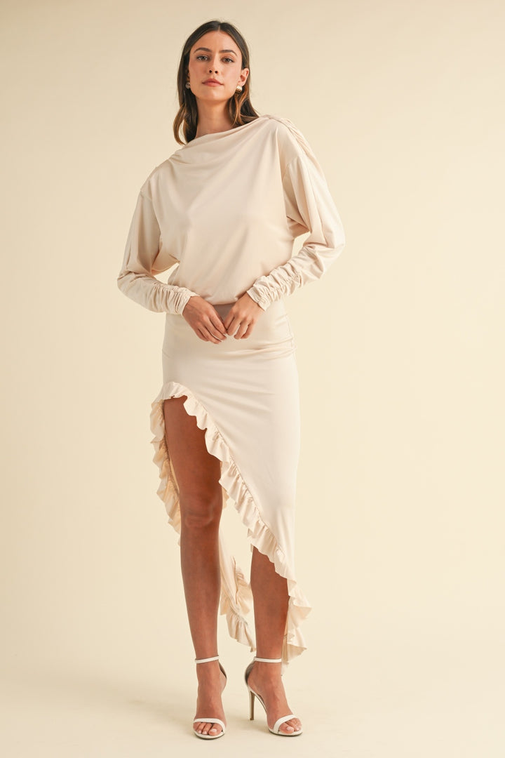 Mable Backless Asymmetric Ruffle Hem Dress | Trendsi