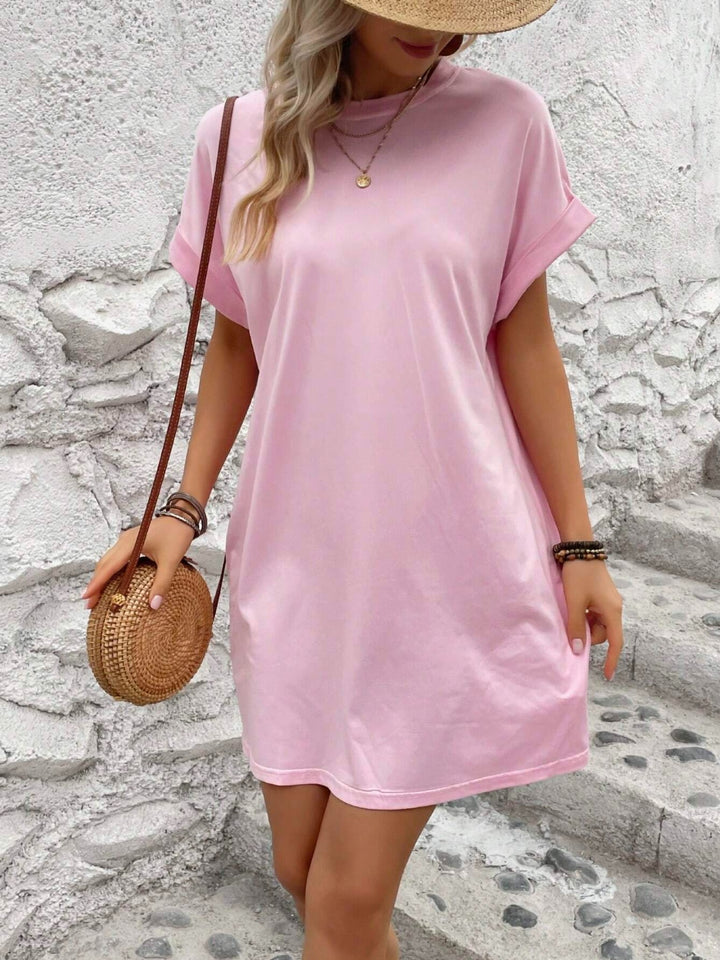 Round Neck Short Sleeve Mini Dress | Trendsi