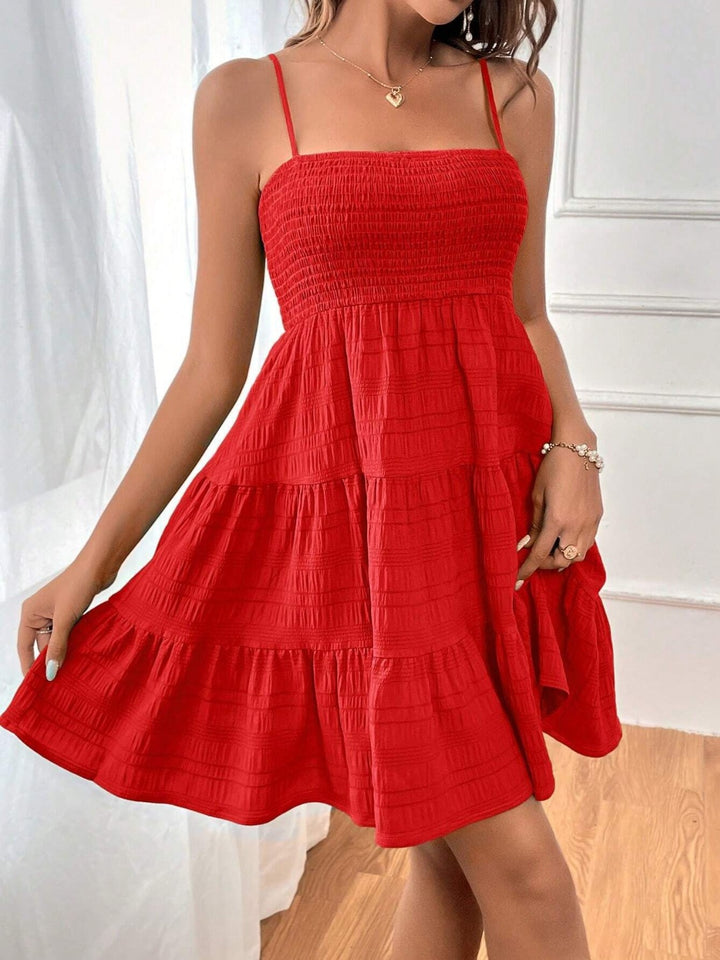 Tiered Smocked Square Neck Cami Dress | Trendsi