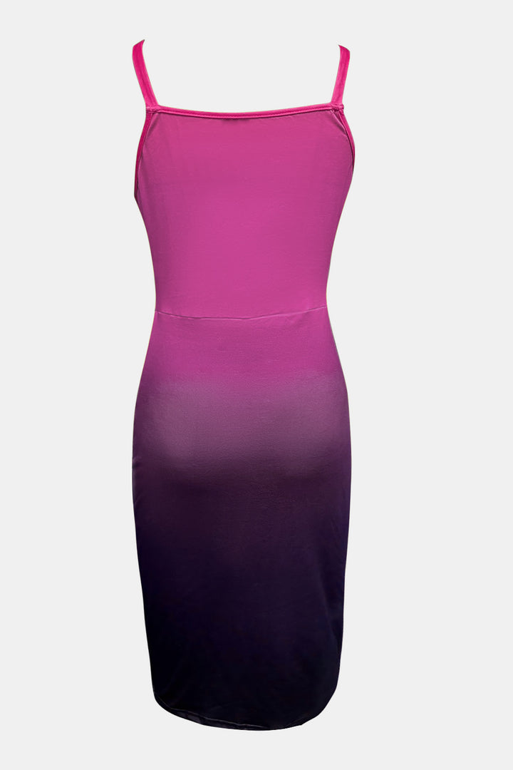 Slit Ruched Gradient Cami Dress | Trendsi