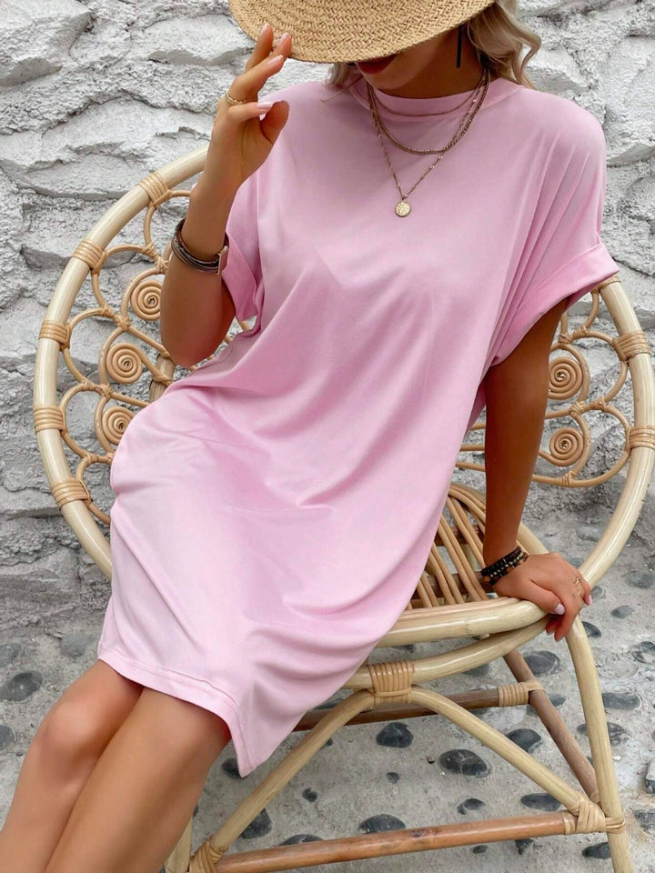 Round Neck Short Sleeve Mini Dress | Trendsi