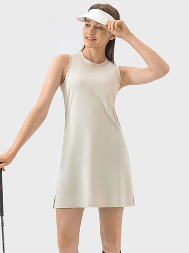 Round Neck Sleeveless Active Dress | Trendsi