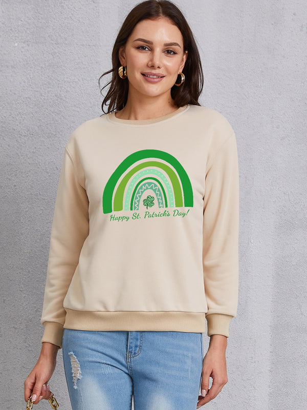 HAPPY ST. PATRICK'S DAY Round Neck Sweatshirt | Trendsi