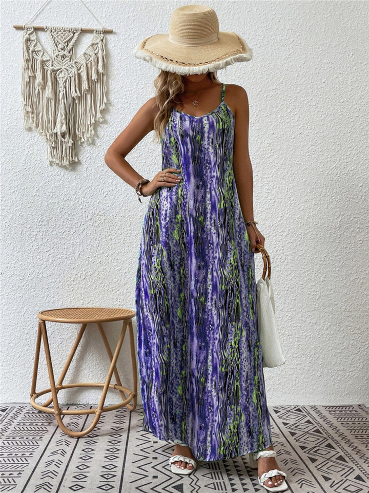 Full Size Printed Scoop Neck Maxi Cami Dress | Trendsi