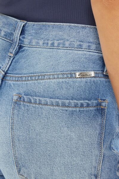 Kancan High Waist Chewed Up Straight Mom Jeans |1mrk.com
