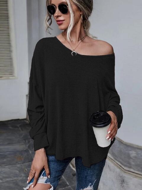 Full Size Round Neck Dropped Shoulder Tied T-Shirt | 1mrk.com