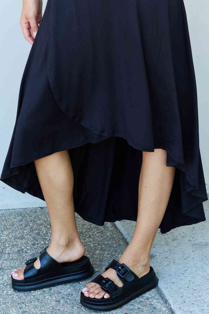 Ninexis First Choice High Waisted Flare Maxi Skirt in Black | 1mrk.com