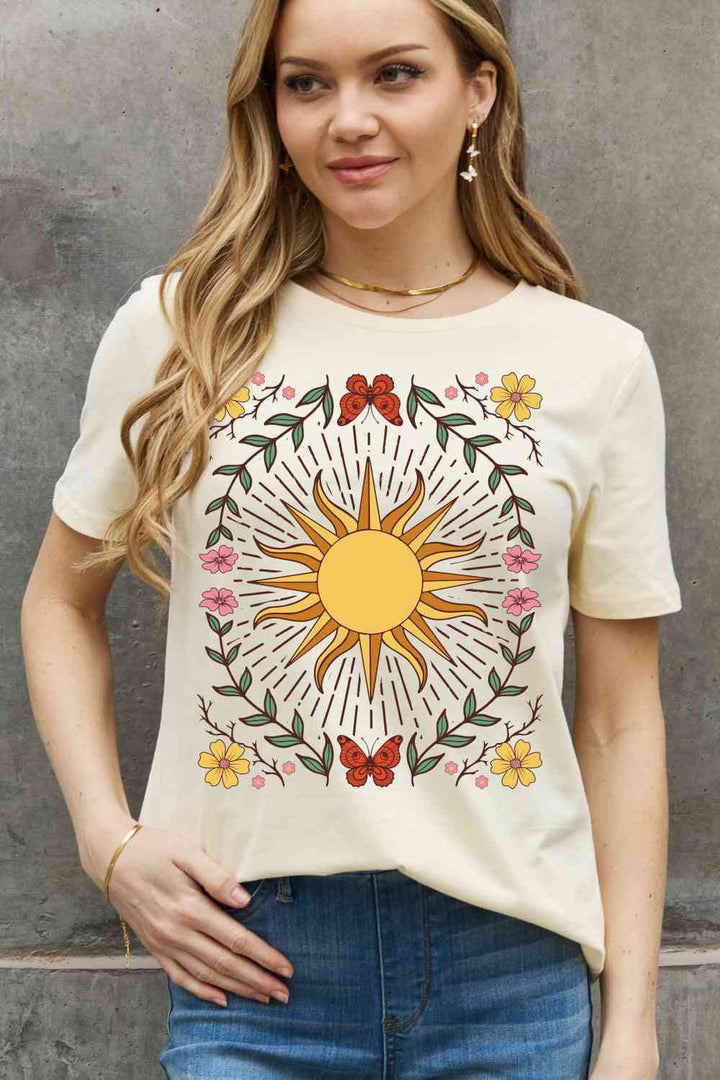 Simply Love Full Size Sun Graphic Cotton Tee | 1mrk.com