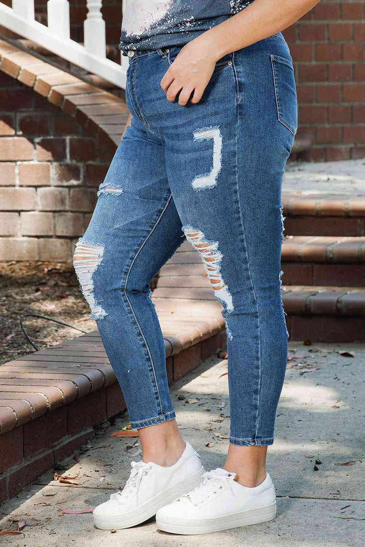 Plus Size Distressed Skinny Jeans | 1mrk.com