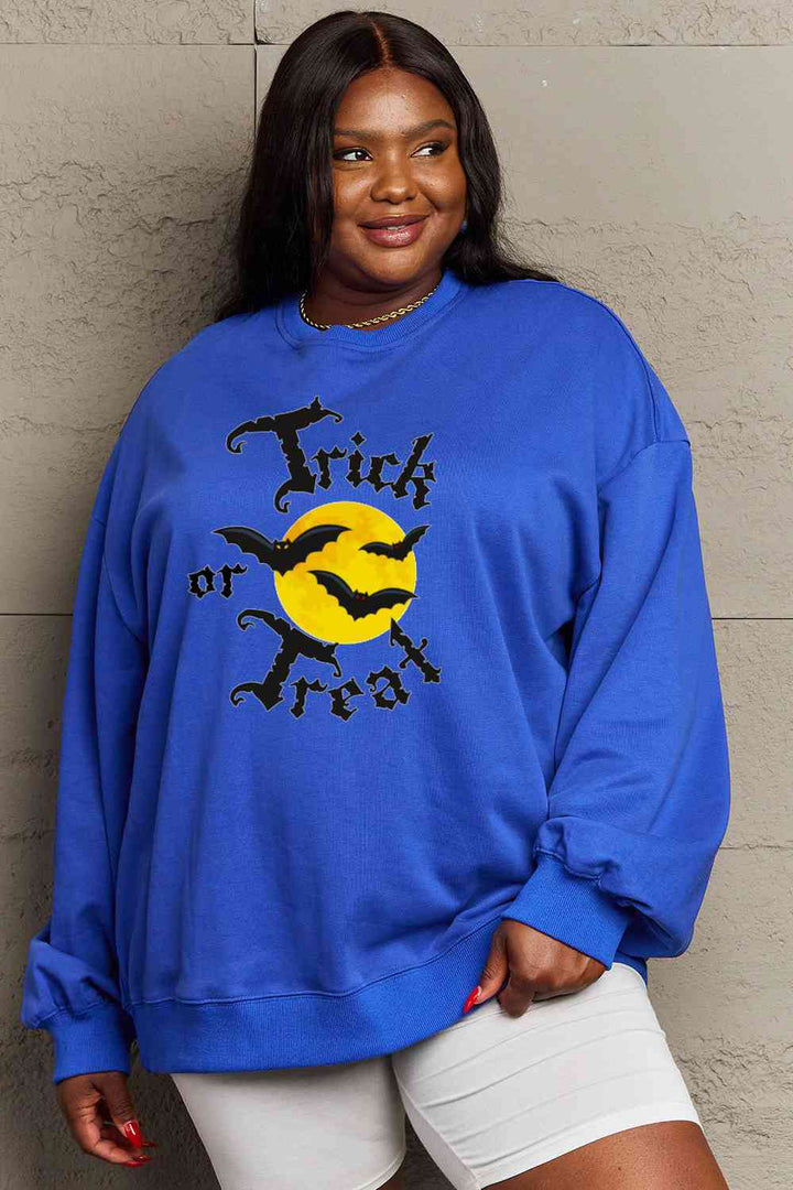 Simply Love Full Size TRICK OR TREAT Graphic Sweatshirt |1mrk.com