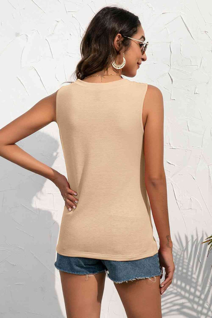 Buttoned Deep V Tank | 1mrk.com