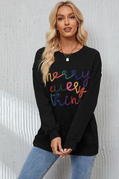 Letter Graphic Dropped Shoulder Sweatshirt |1mrk.com