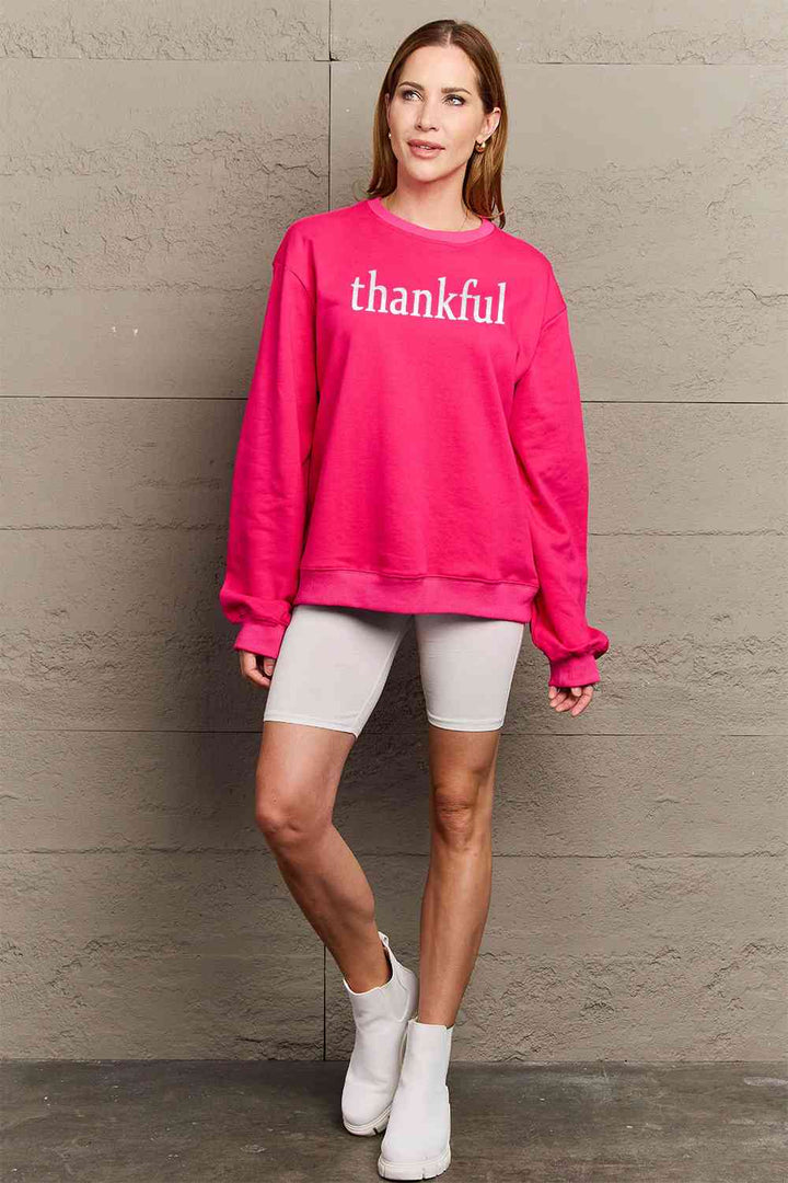 Simply Love Full Size THANKFUL Graphic Sweatshirt |1mrk.com