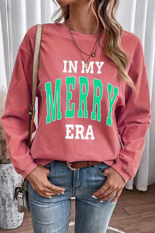 IN MY MERRY ERA Graphic Corded Sweatshirt |1mrk.com