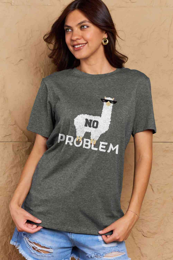 Simply Love Full Size NO PROBLEM Graphic Cotton Tee | 1mrk.com