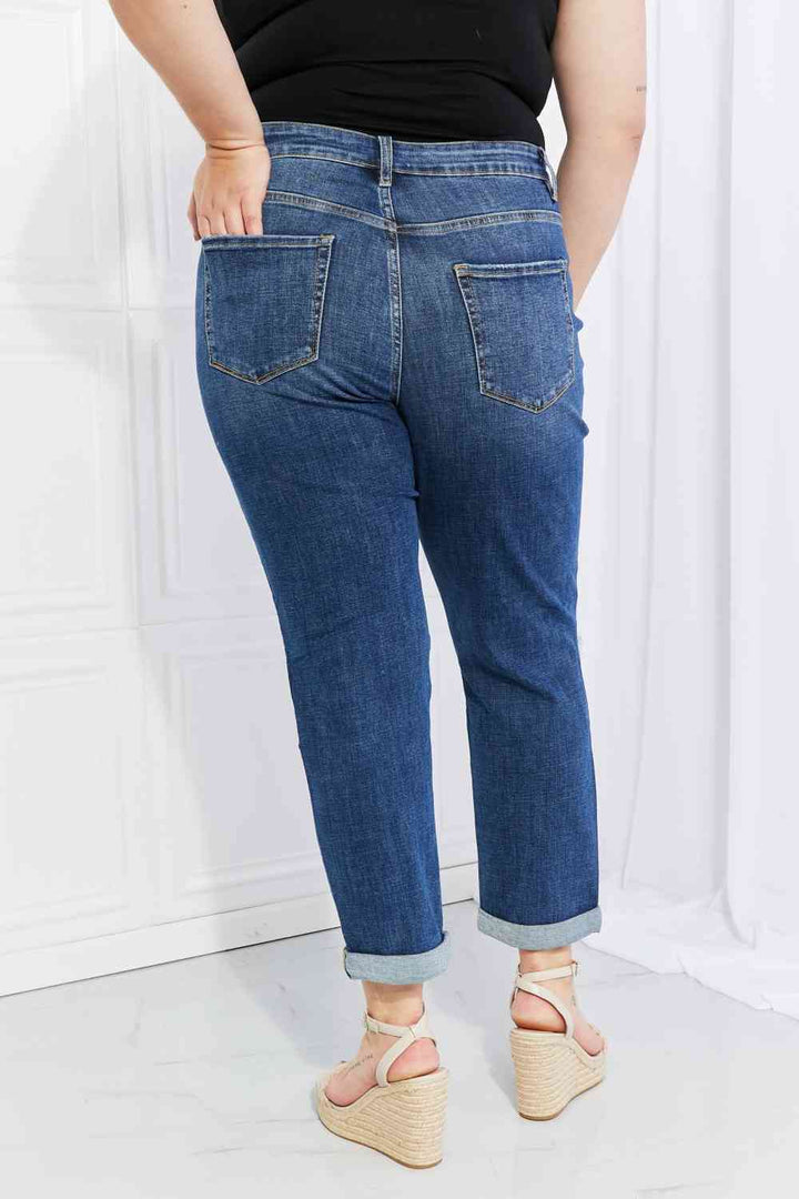 Vervet by Flying Monkey Full Size Distressed Cropped Jeans with Pockets | 1mrk.com