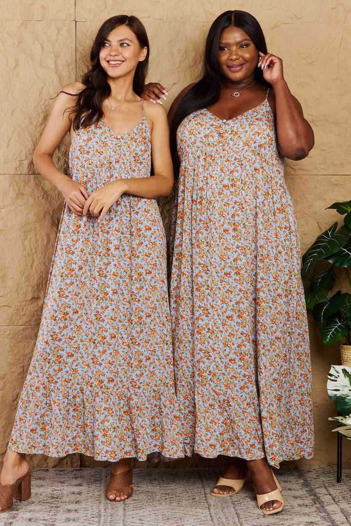 HEYSON Take Your Chances Full Size Floral Halter Neck Maxi Dress | 1mrk.com