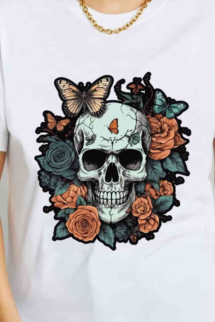 Simply Love Simply Love Full Size Skull Graphic Cotton T-Shirt | 1mrk.com