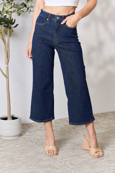 Judy Blue Full Size High Waist Cropped Wide Leg Jeans | 1mrk.com