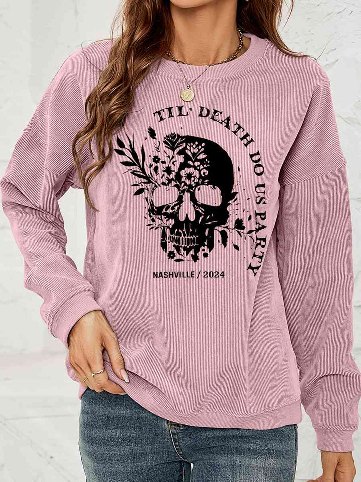 Skull Graphic Dropped Shoulder Sweatshirt |1mrk.com