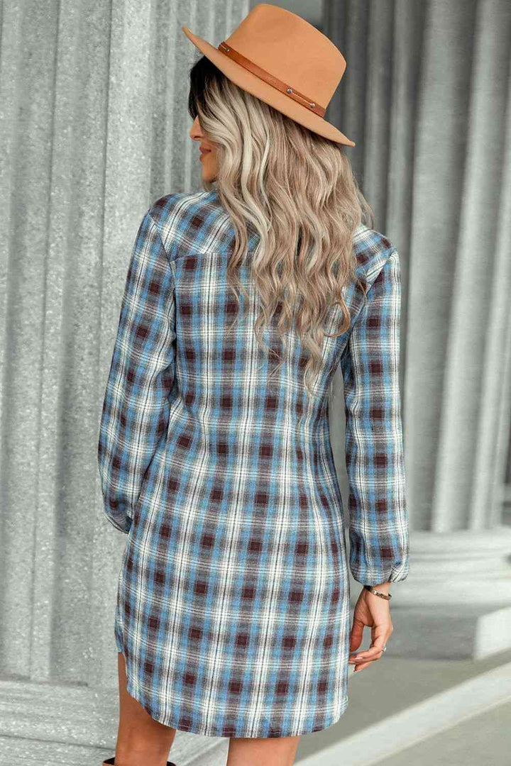 Plaid Tie Front Mini Shirt Dress | 1mrk.com