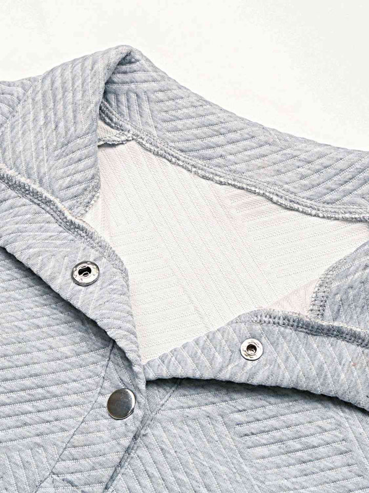 Half Buttoned Collared Neck Sweatshirt with Pocket |1mrk.com