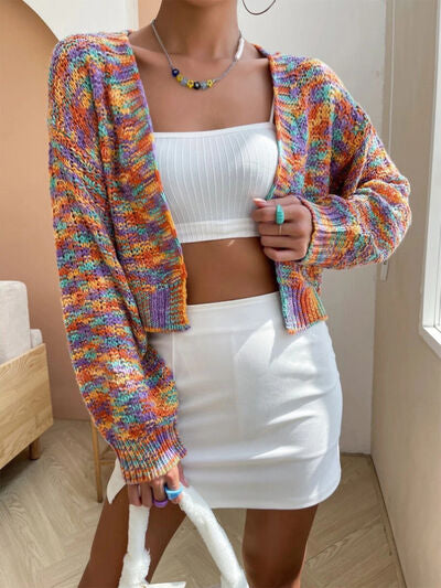 Open Front Dropped Shoulder Cardigan | Trendsi