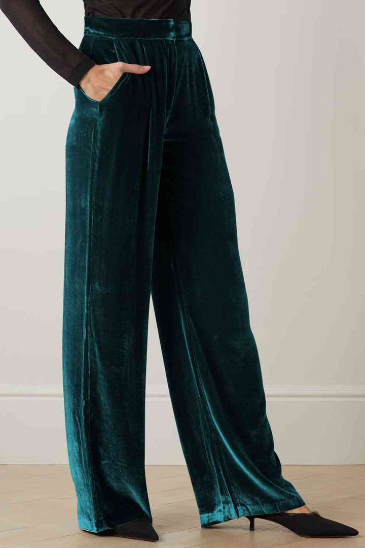 Double Take Loose Fit High Waist Long Pants with Pockets | 1mrk.com