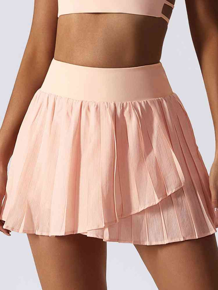 Pleated Wide Waistband Sports Skirt |1mrk.com