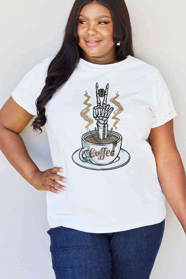 Simply Love Full Size COFFEE Graphic Cotton Tee | 1mrk.com