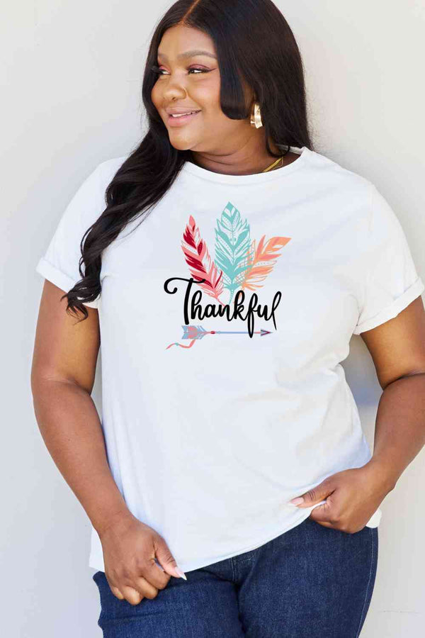 Simply Love Full Size THANKFUL Graphic T-Shirt | 1mrk.com