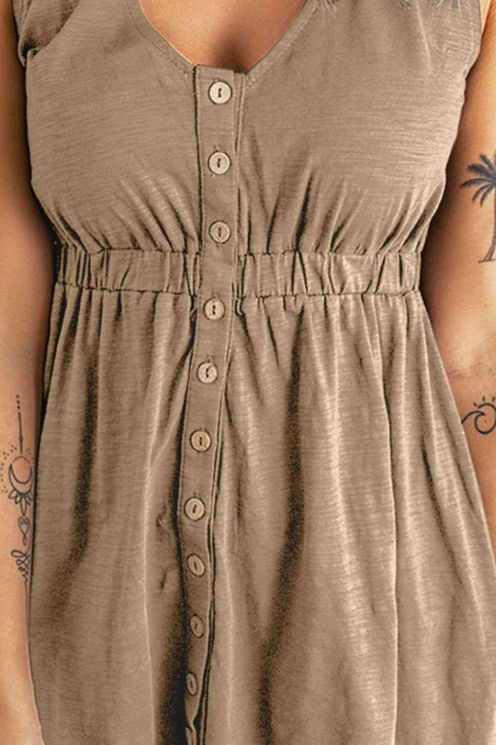 Sleeveless Button Down Mini Magic Dress | 1mrk.com