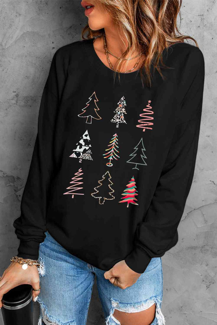 Chrismas Tree Graphic Sweatshirt | 1mrk.com