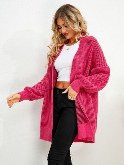 Open Front Dropped Shoulder Cardigan |1mrk.com