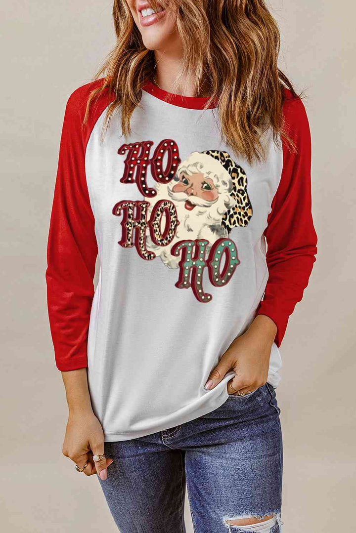 Santa Graphic Raglan Sleeve T-Shirt | 1mrk.com