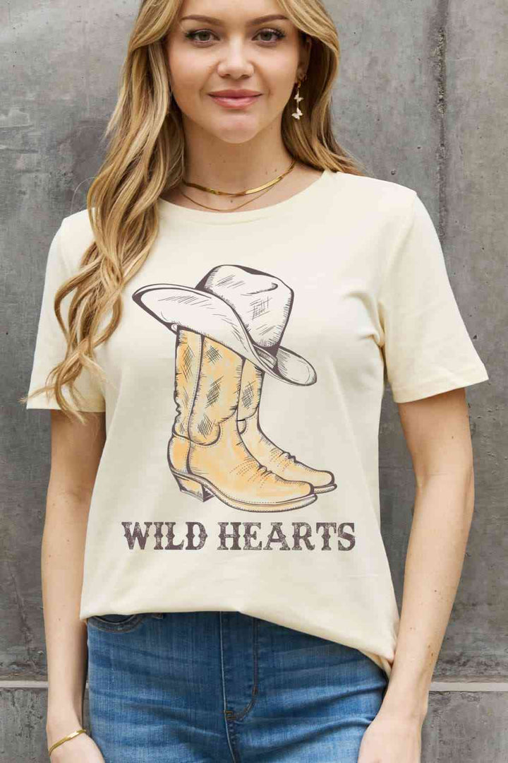 Simply Love Full Size WILD HEARTS Graphic Cotton Tee | 1mrk.com